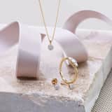 Bicolor-Goldring mit Diamant 0,04 ct