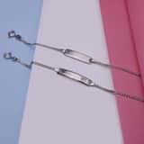 Kinder-Plattenarmband, 925 Silber, mit Gourmetkettenglied