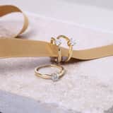 Geelgouden solitair ring met diamant (0,20ct.)