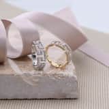 14 karaat geelgouden ring fantasie 71 diamanten 0,43ct