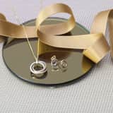 9 karaat tricolor ketting met hanger ringen voor dames
