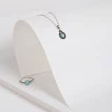 Zilveren ketting&hanger turquoise Bali voor dames