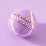 Silbernes goldplattiertes Tennisarmband mit Swarovski-Kristall für Damen