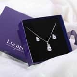Zilveren ketting&hanger met zirkonia voor dames