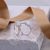 14 Karaat witgouden ring met 10 diamanten 0,10ct