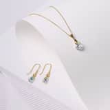 Zilveren goldplated oorringhangers met kristal AB voor dames