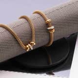 Stainless steel goldplated fantasiearmband met hanger met kristal voor dames