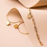 Guess stainless steel goldplated oorringen met hanger met kristal voor dames