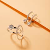 Zilveren oorringen met zirkonia hanger voor dames