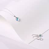 Zilveren ketting met hanger hart met Swarovski kristal AB voor dames