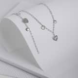 Zilveren bedelarmband harten/love