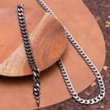Gerecycled stainless steel armband gourmetschakel mat