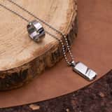 Gerecycled stainless steel ketting met hanger plaat