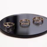 9 Karaat ring met 3 zirkonia stenen