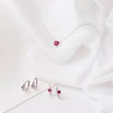 Ohrringe, 925 Silber, Love-Month-Stone, Herz