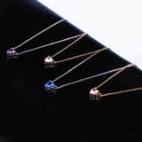 Halskette, 925 Silber, vergoldet, Love-Month-Stone, Herz