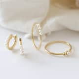 Zilveren goldplated ring met parel voor dames