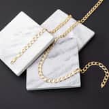 9 karaat ketting met diamond cut gourmet schakel 7mm voor heren