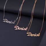 Elora gerecycled zilver gerecycled zilveren roseplating naamketting voor dames