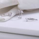 Zilveren dubbele ring met zirkonia ster