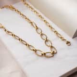 Stainless steel goldplated fantasiearmband  voor dames