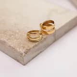 Stainless steel goldplated ring voor dames