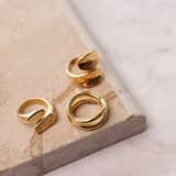 Stainless steel goldplated ring voor dames