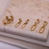 Ohrringe, Edelstahl, vergoldet (750 Gold), Modeste