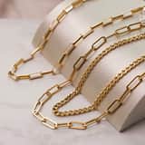 Halskette, Edelstahl, vergoldet (750 Gold), Oriane