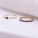 Schienenring, 585 Gelbgold, 29 schwarze Diamanten 0,08 ct