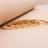 Bangle-Armreif, Edelstahl, vergoldet, Geburtssteine