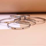 Stainless steel armband bangle geboortestenen
