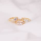 Ring, 925 Silber, vergoldet, mit Zirkonia