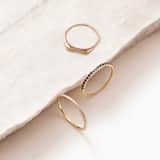 Ring, 585 Gelbgold, mit schwarzem Zirkonia