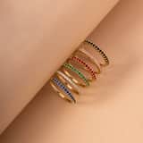 Zilveren goldplated ring met zirkonia voor dames