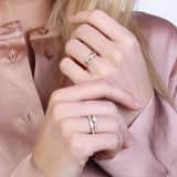 14K geelgouden dubbele ring 20 diamanten 0,10ct