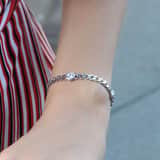 Zilveren armband met gourmet schakel & zirkonia