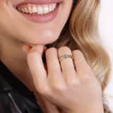 14 karaat bicolor ring met zirkonia