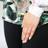 14 karaat geelgouden ring bloem met zirkonia