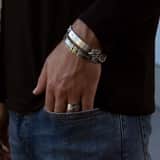 Gerecycled stainless steel herenarmband