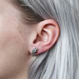 Ohrringe, 925 Silber, matt/glänzend, mit Zirkonia