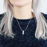 Silberkette und Charms matt / glänzend mit Zirkonia