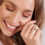 Stainless steel roséplated ring met zirkonia voor dames