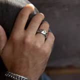 Gerecycled stainless steel herenring schakel