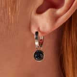 Ohrringe, 925 Silber, mit Kristall in Blau