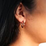 Stainless steel roséplated oorringen voor dames