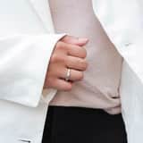 Ring, 925 Silber, Welle mit Zirkonia