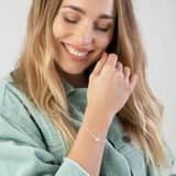 Zilveren armband met kristal bol
