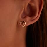Diamond Luxury 14 karaat geelgouden oorknoppen hart met diamant 0,03ct voor dames