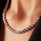 Zilveren tennisketting met kristal wit voor dames